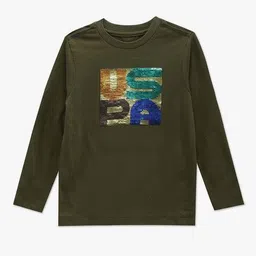 u.s. polo assn. Boys Brand Embellished Regular Fit Cotton Crew-Neck T-Shirt image 2