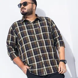 hardsoda Checked Plus Size Shirt with Patch Pocket image 2