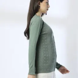 avaasa mix n' match Women V-Neck Drop Needle Lurex Cardigan image 2