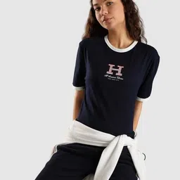 tommy hilfiger Logo Regular Fit Cotton T-Shirt image 2