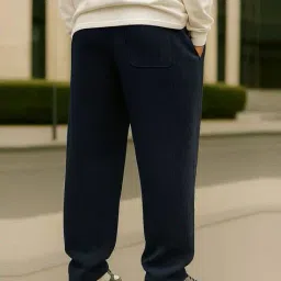 visit wear Men Relaxed Fit Pants with Elasticated Drawstring Waist image 2