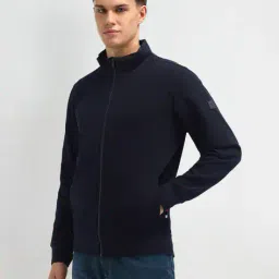 arrow newyork Men Regular Fit Knitted Bomber Jacket image 2