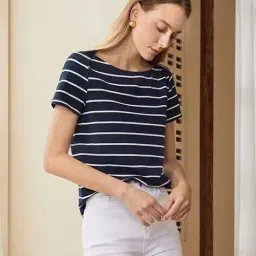 buda jeans co Women Striped Regular Fit T-Shirt image 2