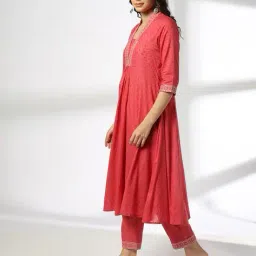 avaasa set Women Swiss-Dot A-Line Kurta with Pants image 2