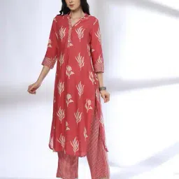 avaasa set Women Printed Straight Kurta with Palazzos image 2