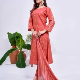 prem kumar Women Embroidered Straight Kurta Set image 2