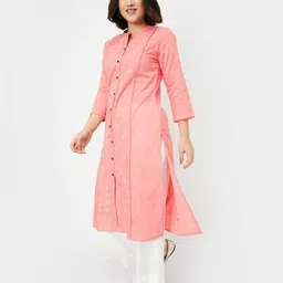 max Women Embroidered Straight Kurta image 2