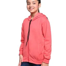 pixie n prince Girls Regular Fit Hoodie with Zip-Front image 2
