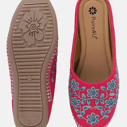pairs4u Women Embroidered Slip-On Mules image 2
