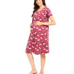 av2 Women Printed Nightshirt with Short Sleeves image 2