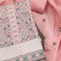 nyrika Women Embroidered 3-Piece Unstitched Dress Material image 2