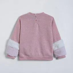 hopscotch Girls Colourblock Regular Fit Sweatshirt with Bag image 2