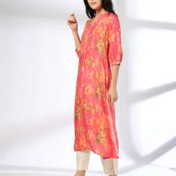 avaasa mix n' match Women Floral Print Flared Kurta image 2