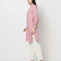 yousta Women Floral Print Straight Kurta with Insert Pocket image 2