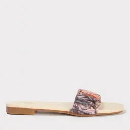 yousta Women Floral Print Open-Toe Slides image 2