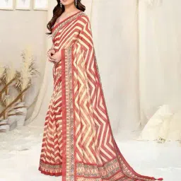mirchi fashion Women Chevron Print Saree with Contrast Border image 2