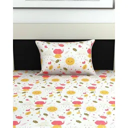 divine casa 144 TC Printed Single Bedsheet with Pillow Covers image 2