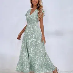 yuniqee Women Printed V-Neck Fit & Flare Dress  image 2