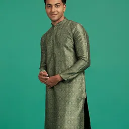 diwas by manyavar Men Floral Print Regular Fit Kurta image 2