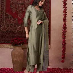 svaraa Women Straight Kurta Suit Set image 2