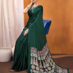 ri-wah Women Printed Saree with Blouse Piece image 2