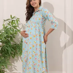 easy mom Women Floral Print Fit & Flare Dress image 2