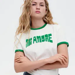 h&m Women Regular Fit Round Neck T-shirt   image 2