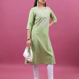 ketch Women Floral Print Straight Kurta image 2