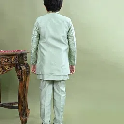 bt dezines Sequins Embroidered Sherwani Jacket with Kurta & Pyjamas SetSet image 2