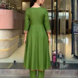 svaraa Women Embroidered Flared Kurta Suit Set image 2