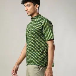 indie picks Handblock Print Hand Dyed Nashpal Double Dabu Cotton Short Kurta image 2