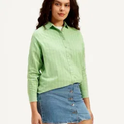 levi's Women Striped Relaxed Fit Cotton Shirt image 2