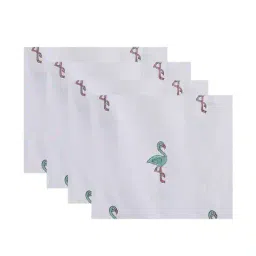 handicraft-palace 6 Pieces Flamingo Printed Cotton Dinner Table Napkins 15x15 Inch image 2