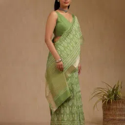 soch Women Silk Blend Zari Woven Saree  image 2