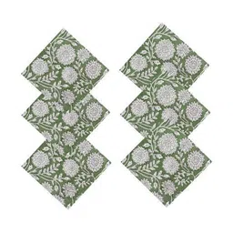 handicraft-palace 6 Pieces Floral Printed Dinner Table Napkins image 2