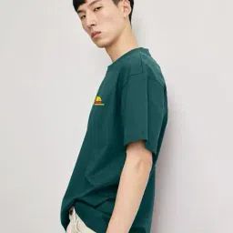 buda jeans co Men Graphic Print Oversized Crew-Neck T-Shirt image 2