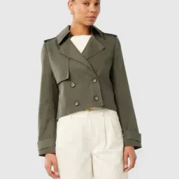 forever new Women Tailored Fit Trench Coat with Button Accent image 2
