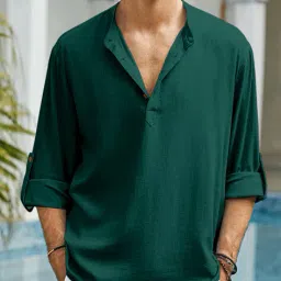 fifth u Men Mandarin Collar Short Kurta image 2