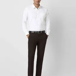 van heusen Men Slim Fit Flat Front Trousers image 2