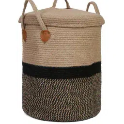 hosta homes Striped Cotton Laundry Bag with Lid image 2