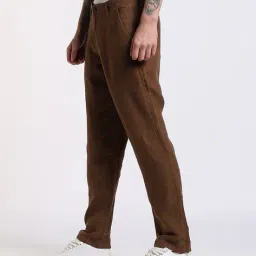 proearth by azorte Patterned Regular Fit Flat-Front Linen Chinos image 2