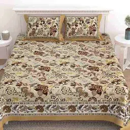 bombay spreads 150 TC Floral Print King-Size Bedsheet with Pillow Covers image 2