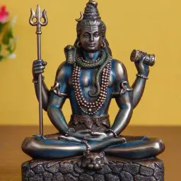 ecraftindia Lord Shiva Padmasana Decorative Figurine image 2