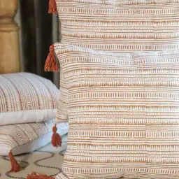 say Set of 2 Aztec Print Cotton Cushion Covers 18" x 18" image 2