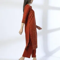 avaasa set Women Printed Straight Kurta with Pants & Dupatta image 2