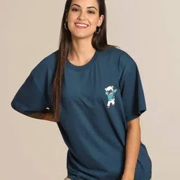 tromko Women Graphic Print Oversized Fit Crew-Neck T-Shirt image 2