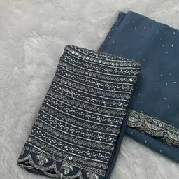 sitanjali Women Chiffon Saree with Embellished Border image 2