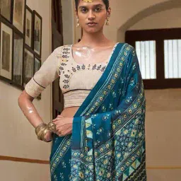 ri-wah Ajrak Printed Silk Saree  image 2