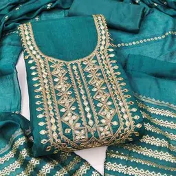 mimi design Women Embroidered 3-Piece Unstitched Dress Material image 2