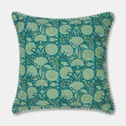 fabindia Floral Print Square-Shaped Cushion Cover image 2